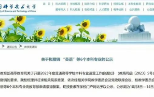 高考丨中国科学技术大学拟撤销英语等6个本科专业
