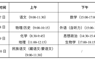 甘肃2024年高考时间定了！6月7日-10日